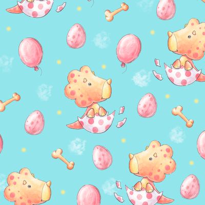 Принт с динозаврами. Милые динозавры.