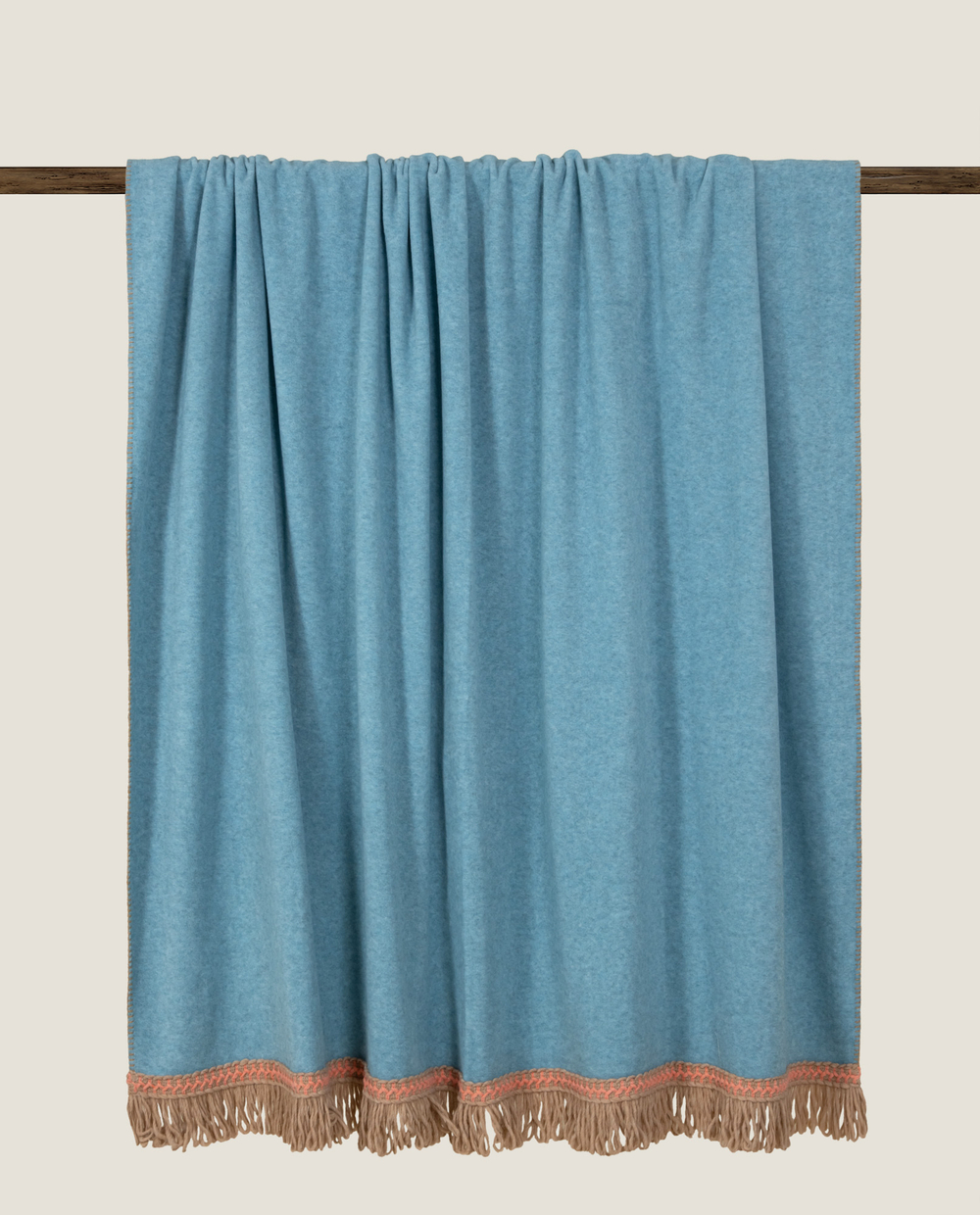 Плед 160х200 Frati Home Soft Bamboo Pavone бирюзовый с тесьмой Rousseau