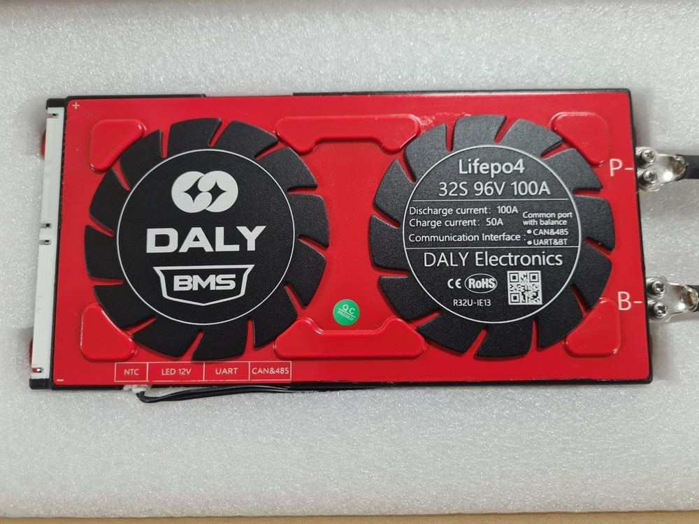 Плата контроля BMS Smart LiFePO4 32S 96V 100A