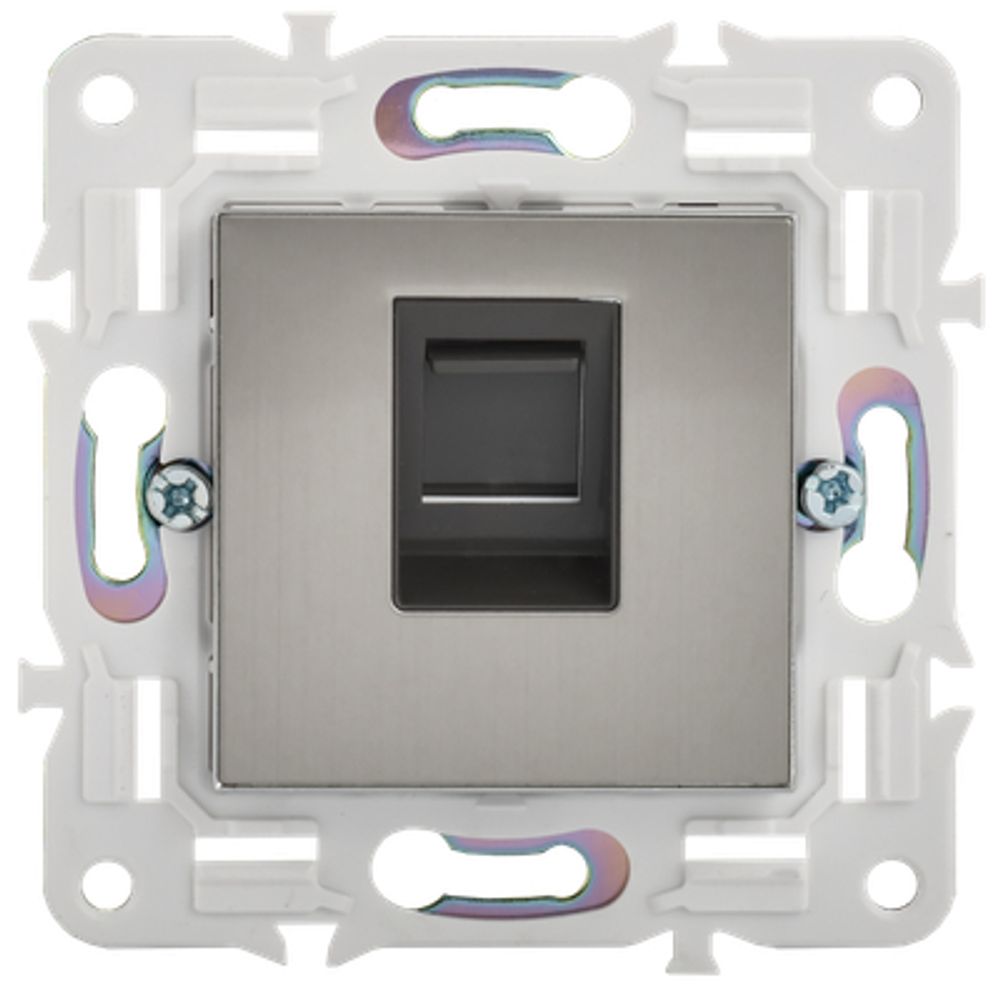 SKANDY Розетка компьютерная RJ45 кат.5E SK-K01N металл никель IEK