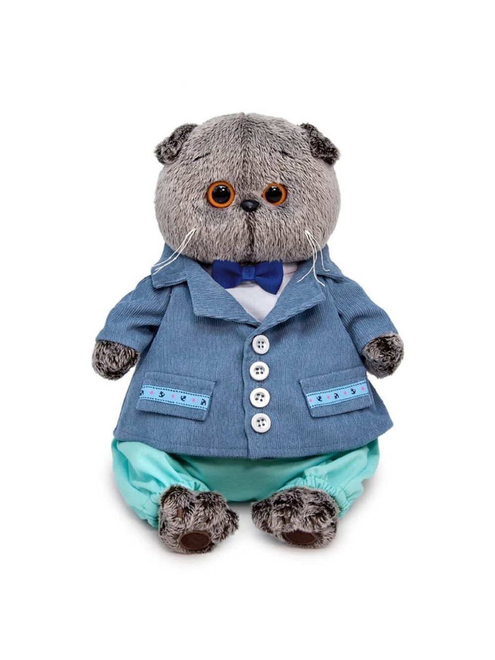 Мягкая игрушка Басик в голубом пиджаке 25 см