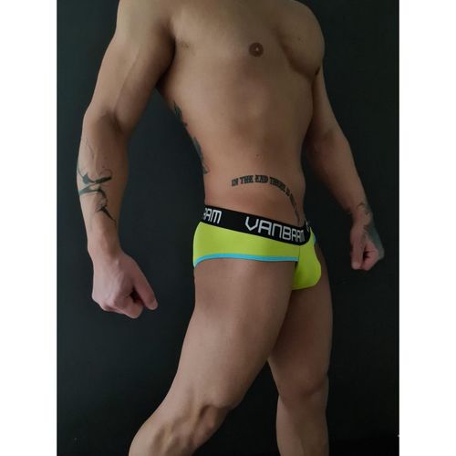 Мужские трусы слипы салатовые Van Baam   48136