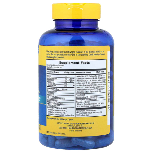 Renew Life, Fiber Smart™, 200 веганских капсул