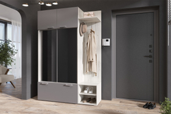 Прихожая Стелла, Графит, Дуб Крафт Белый