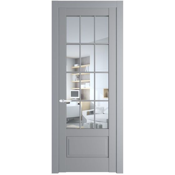 Межкомнатная дверь эмаль Profil Doors 3.2.2 (р.12) PD смоки стекло прозрачное