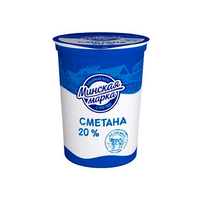 Сметана 20%, 380г "Минская марка", Беларусь