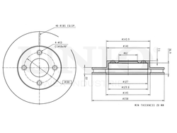 Диск тормозной передний UNIO BRD-20265