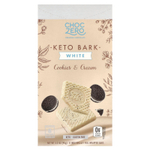 ChocZero, Keto Bark, белый шоколад, печенье и сливки, 8 батончиков, 90 г (3,2 унции)