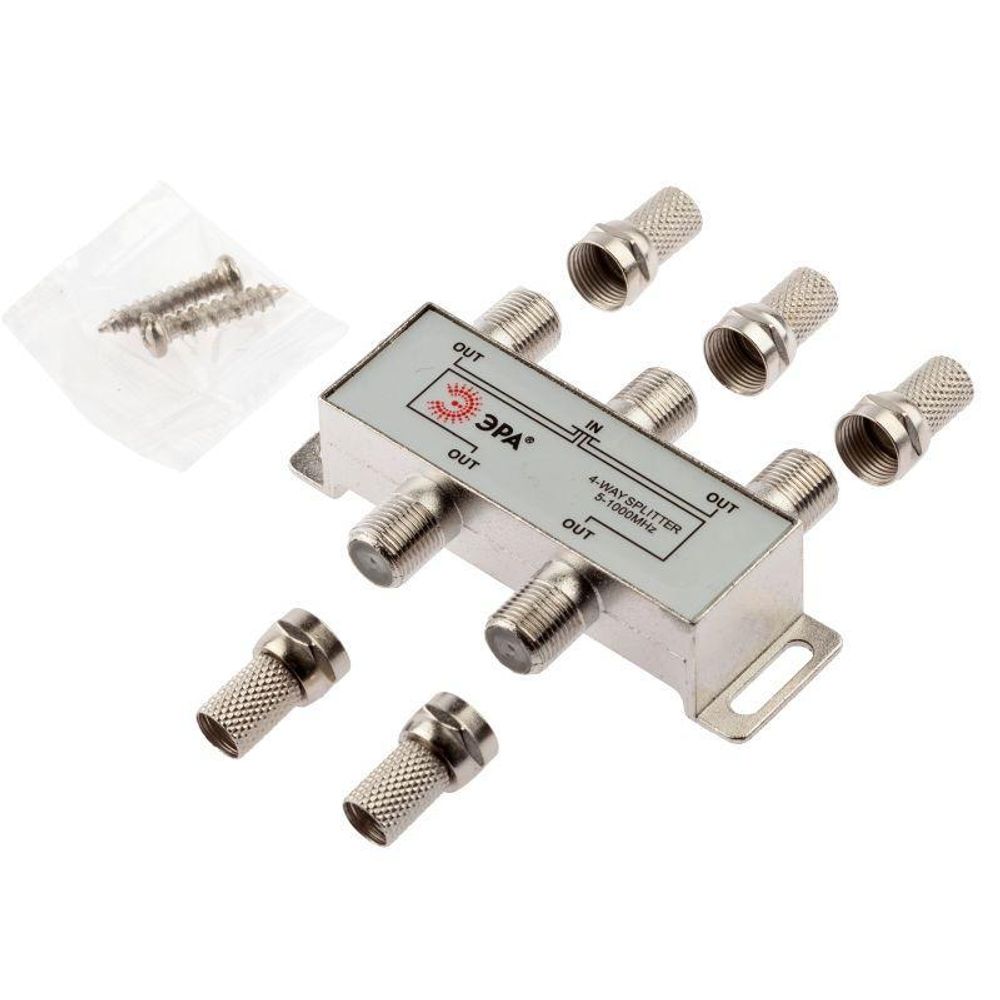 Делитель TV D-F-06 4 ответвления под F разъем в компл. 5 F разъемов 5-1000МГц ЭРА Б0048325 Делитель TV D-F-06 4 ответвления под F разъем в компл. 5 F разъемов 5-1000МГц ЭРА Б0048325