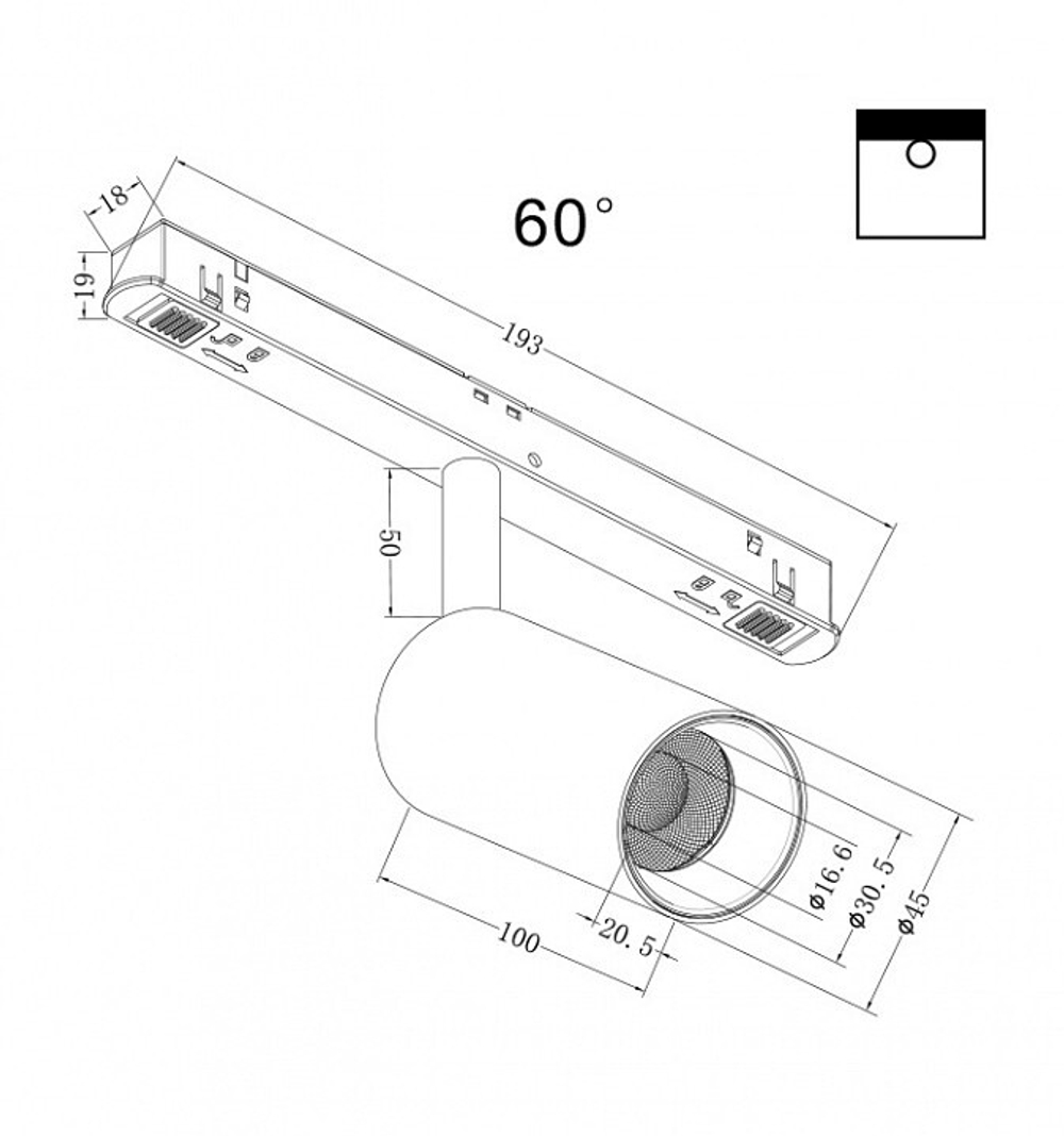 Трековый светильник Maytoni Technical TR032-2-5W3K-W-B