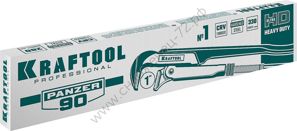 KRAFTOOL PANZER-90, №1, 1″, 330 мм, Трубный ключ с прямыми губками (2734-10)