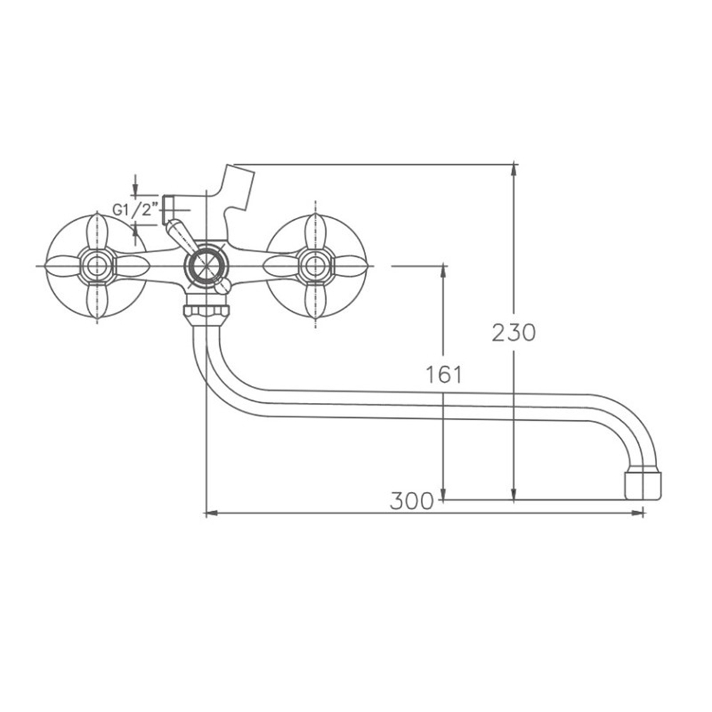 Смеситель для ванны и раковины 1/2 кер HB2227 HAIBA с шар перекл