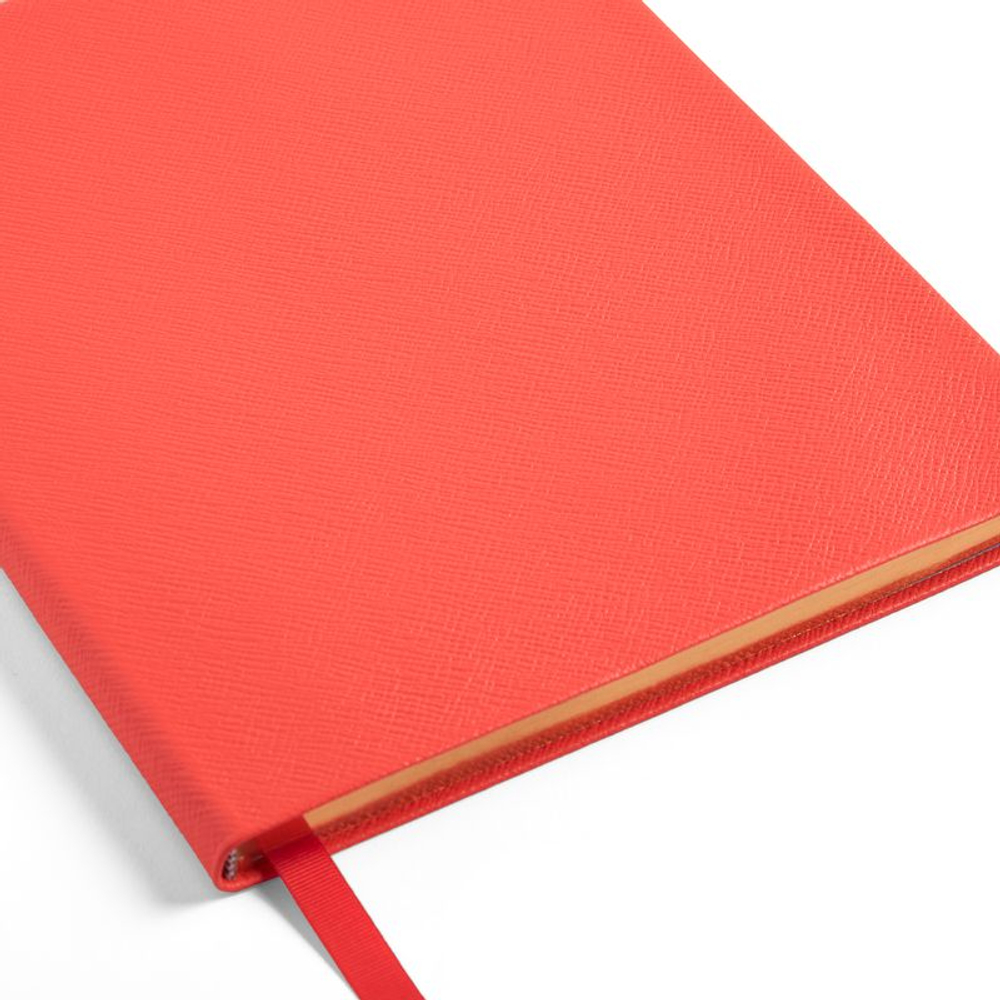 Smythson Блокнот Portobello Notebook in Panama, Black (бежевый)