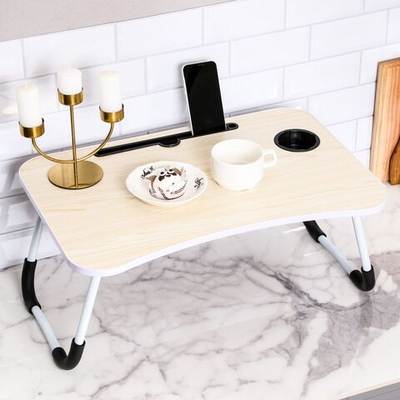 Столик - поднос для завтрака, для ноутбука, складной, белый, 60х40 см.