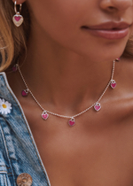 Колье "Хати" с ювелирной эмалью розового цвета