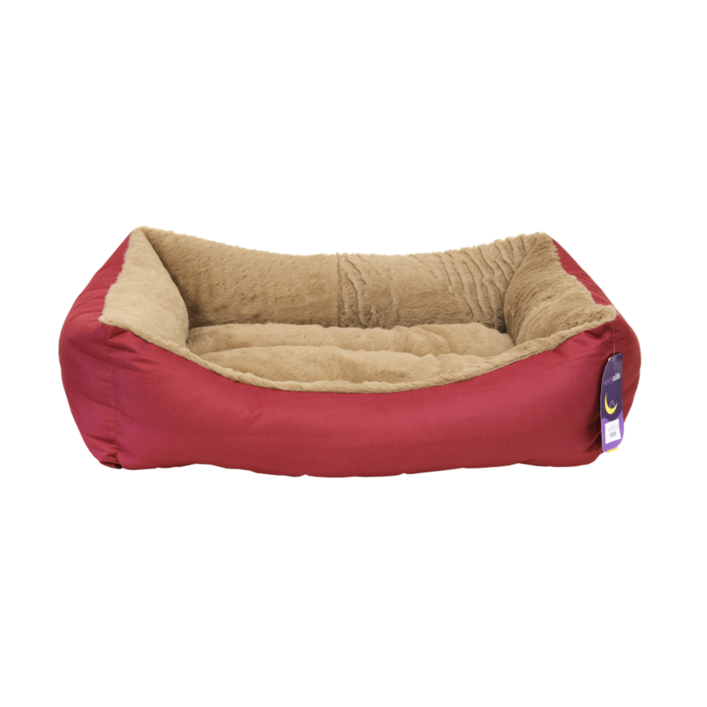 Лежанка STORYTAILS LOOIE прямоугольная с мехом, красная S 60х50х19 см.