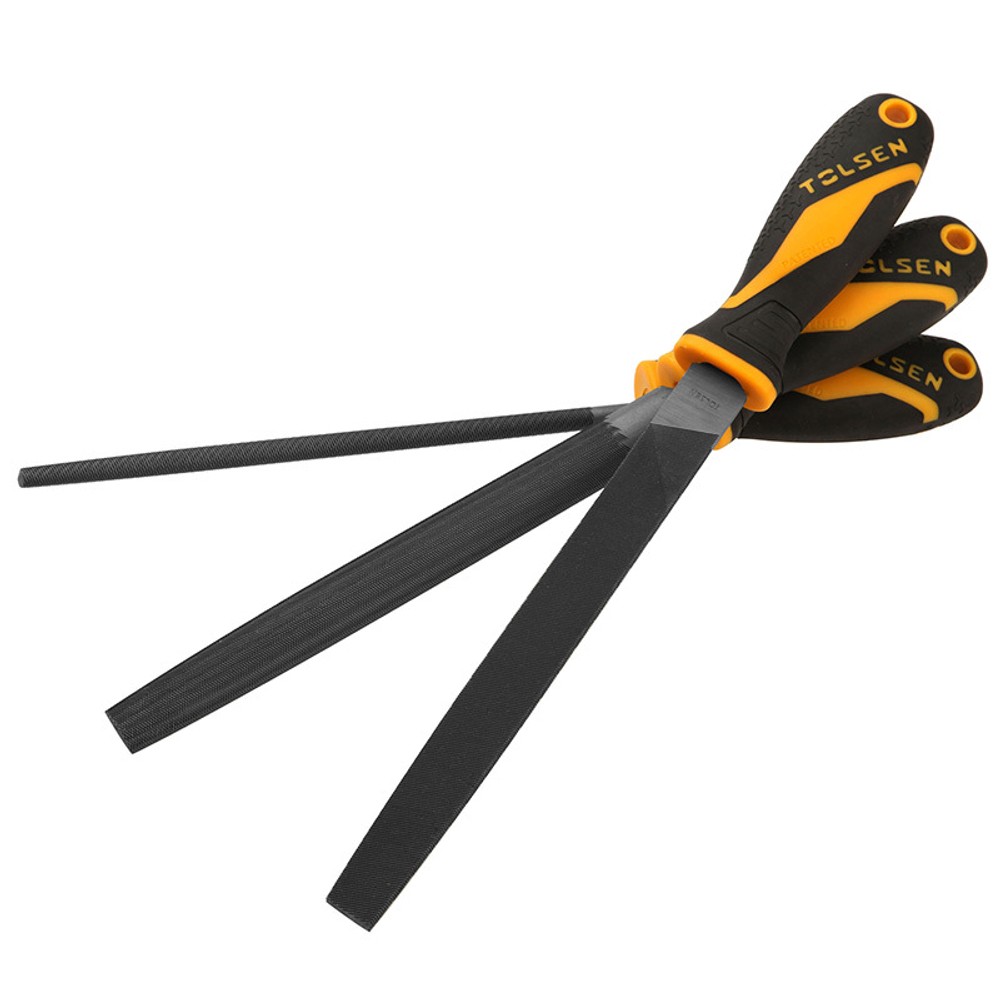 TOLSEN (TT32033) Набор напильников "GRIPro", 200 мм, 3 предмета