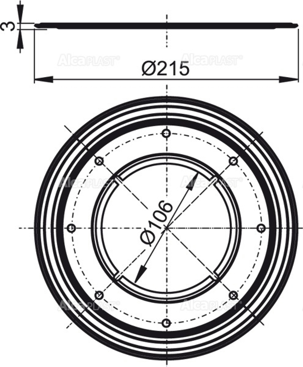 Фланец – нержавеющая сталь AlcaPlast APV0002