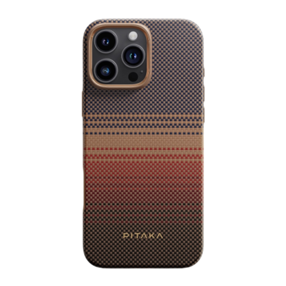 Гибридный чехол из арамидного волокна с поддержкой MagSafe PITAKA Military-Grade Protective Case Sunset · Moonrise для iPhone 16 Pro