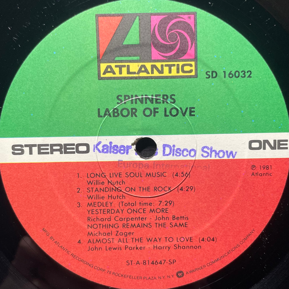 Spinners ‎– Labor Of Love (США 1981г.)