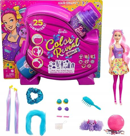 Кукла Barbie Mattel Color Reveal - Стиль для вечеринки - Большой набор с 25 сюрпризами HBG39