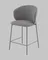 Полубарный стул Blaze 60 см, серый велюр, серые ножки
