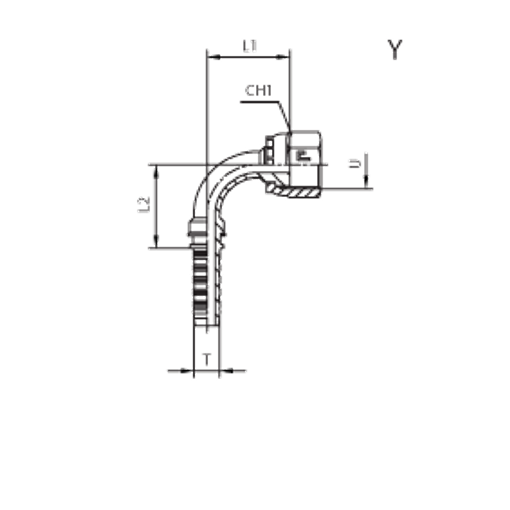 Фитинг DN 38 ORFS (Г) 2 (90)