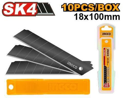 Лезвия для ножа 18х100мм, SK4, 10шт SUPER INGCO HKNCB181 INDUSTRIAL