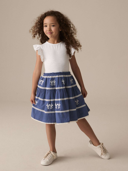 Платье для девочки Next E45-373, Белый, Синий