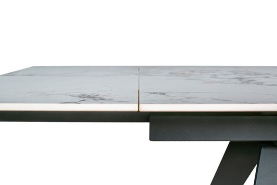 Стол "РЕЙН" 160-240, керамика Top Pandora глянцевый, опоры черный муар