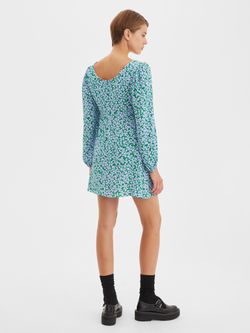 Платье мини с фигурным лифом "Фиалки"