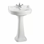 Раковина на пьедестале Burlington Edwardian 56 B6 1TH-P1 белая