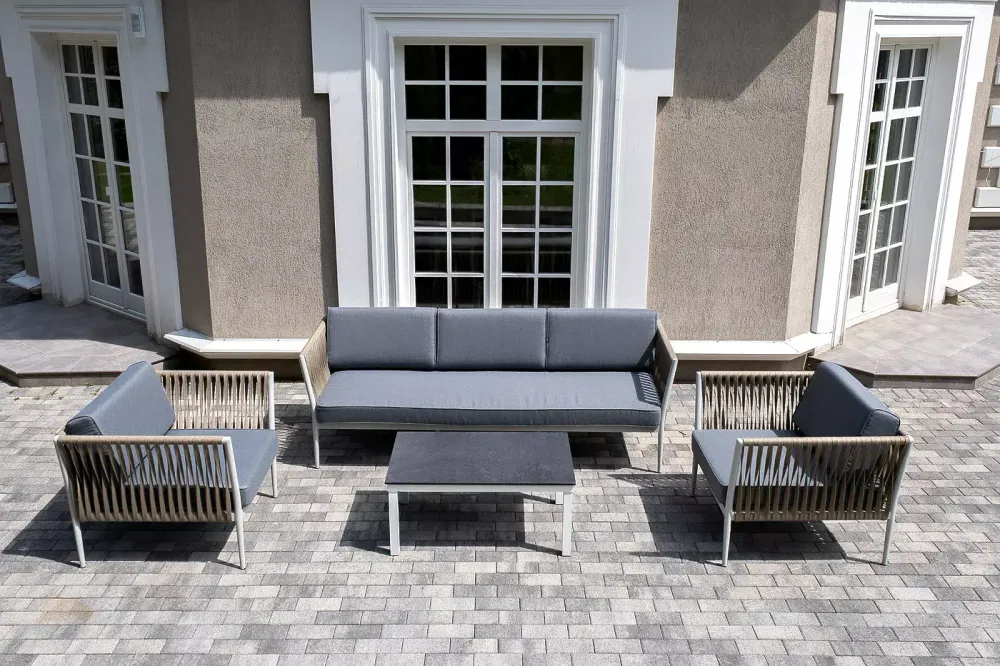 "Касабланка" лаунж-зона плетеная из роупа 5-местная, цвет серый