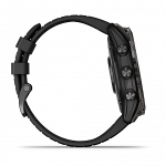 Смарт часы Garmin Epix Pro (Gen 2) Sapphire Edition 51 мм, титановый угольно-серый, DLC, черный силиконовый ремешок