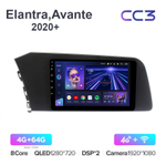 Teyes CC3 9"для Hyundai Elantra, Avante 2020+