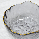 Миска 13*6,5см, серая с золотой каймой, NNSW6