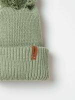 Шапка из смесовой шерсти с двойным отворотом "Шалфей"