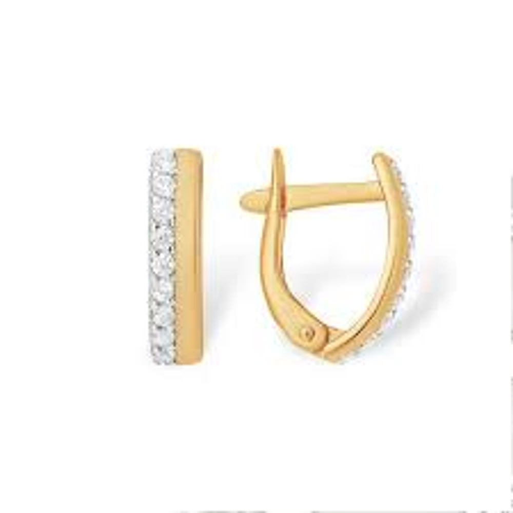Серьги из золота с фианитами
