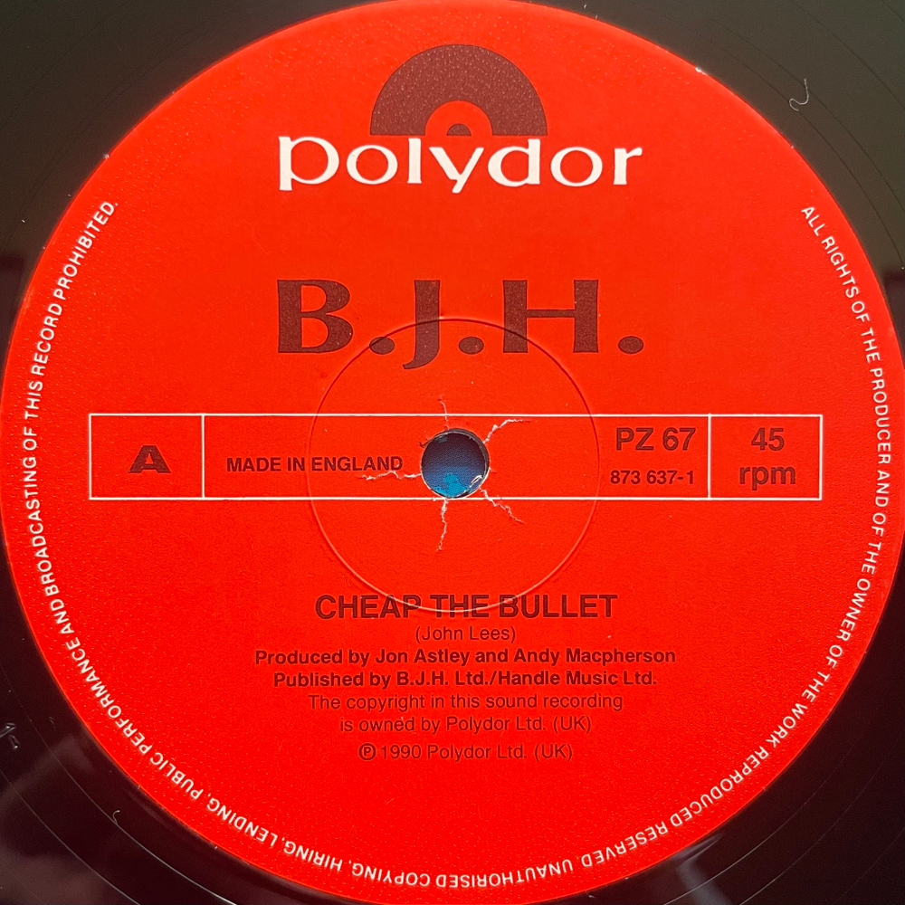 B·J·H ‎– Cheap The Bullet (Англия 1990г.) 12", 45 RPM