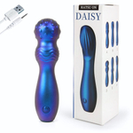 Синий фигурный вибромассажер с шаровидной головкой - 14 см. (Цвет: синий)