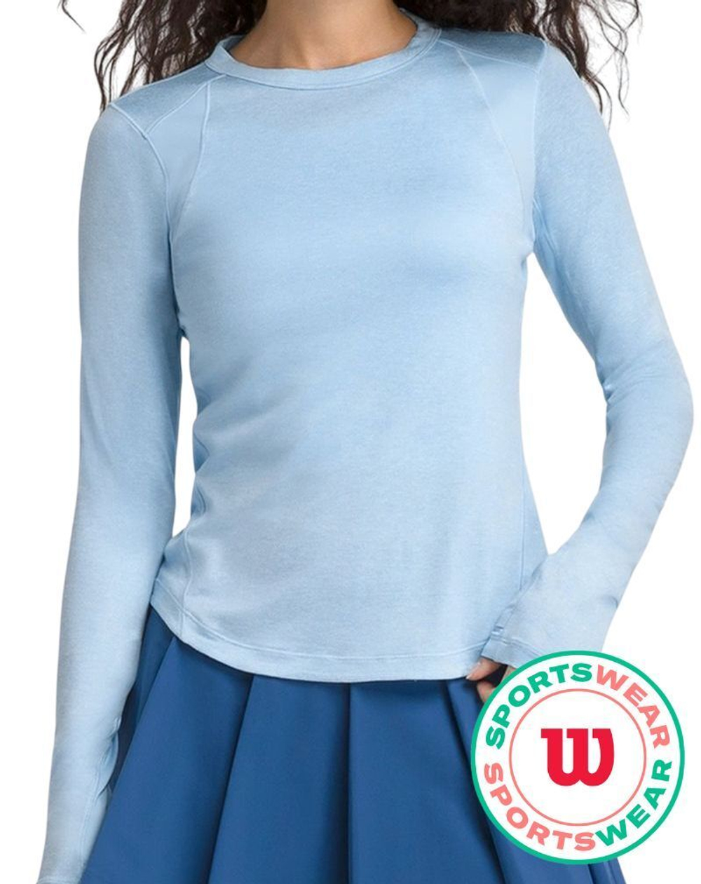 Женская теннисная футболка   Wilson All Day Long Sleeve - airy blue
