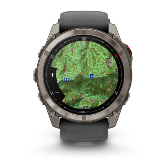 Умные часы Garmin Fenix 8 PRO, 51 мм, AMOLED, Sapphire, Titanium with Graphite/Black Silicone Band