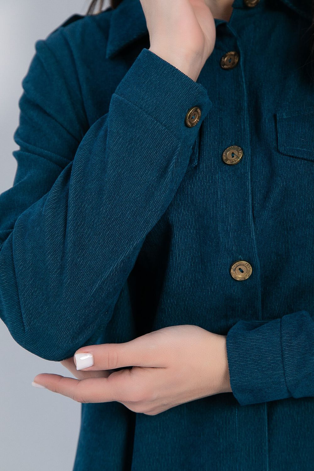 Платье-рубашка В большом городе (сине-зеленое) П12798М LT Collection