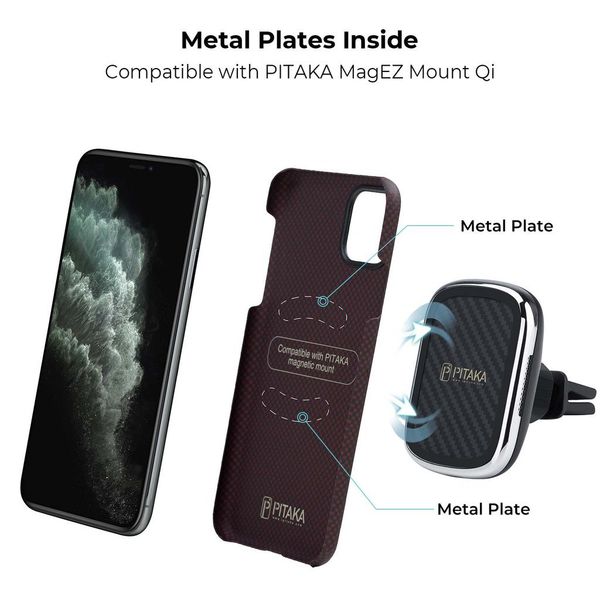 Чехол Pitaka MagEZ Case для Apple iPhone 11 Pro Max (Black/Red Plain)