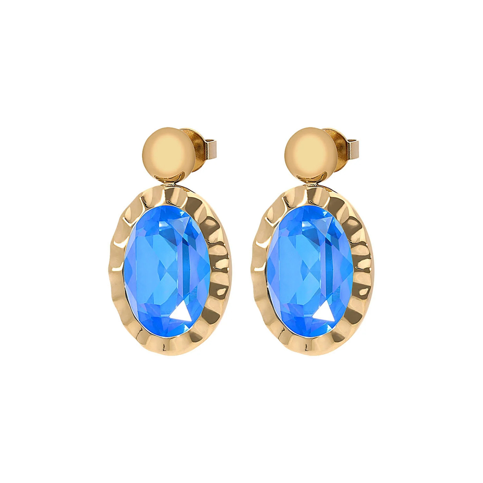 Серьги Qudo TIVOLA UNICA big (G/P) Royal blue delite 2,65 cm 332184