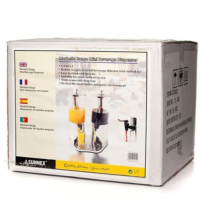 Диспенсер для холодных напитков двойной;поликарбонат,сталь нерж.;5л;,H=51,8,L=42,5,B=30,4см;металлич (Цвет: серебристый)