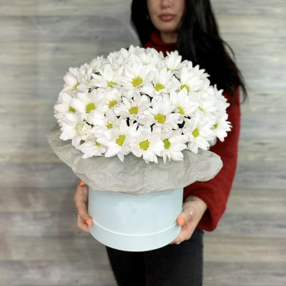 Хризантема в шляпной коробке