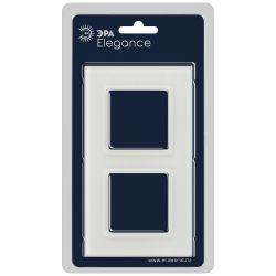 Рамка для розеток и выключателей ЭРА Elegance 14-5102-01М на 2 поста, стекло, белый матовый+бел. | Эра Elegance
