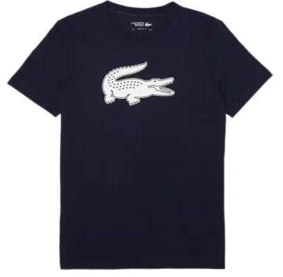 Теннисная футболка Lacoste SPORT 3D Print Crocodile Breathable Jersey - navy blue/white