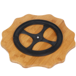 Менажница керам, 26х5 см, 6 секц, бамбуковая подст, Y4-3218